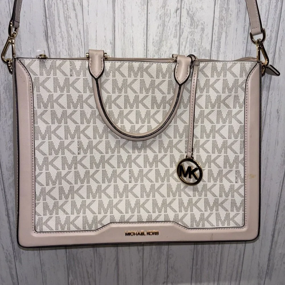 Michael Kors Large Jessie Bag Pink Ivory - Picture 2 of 12